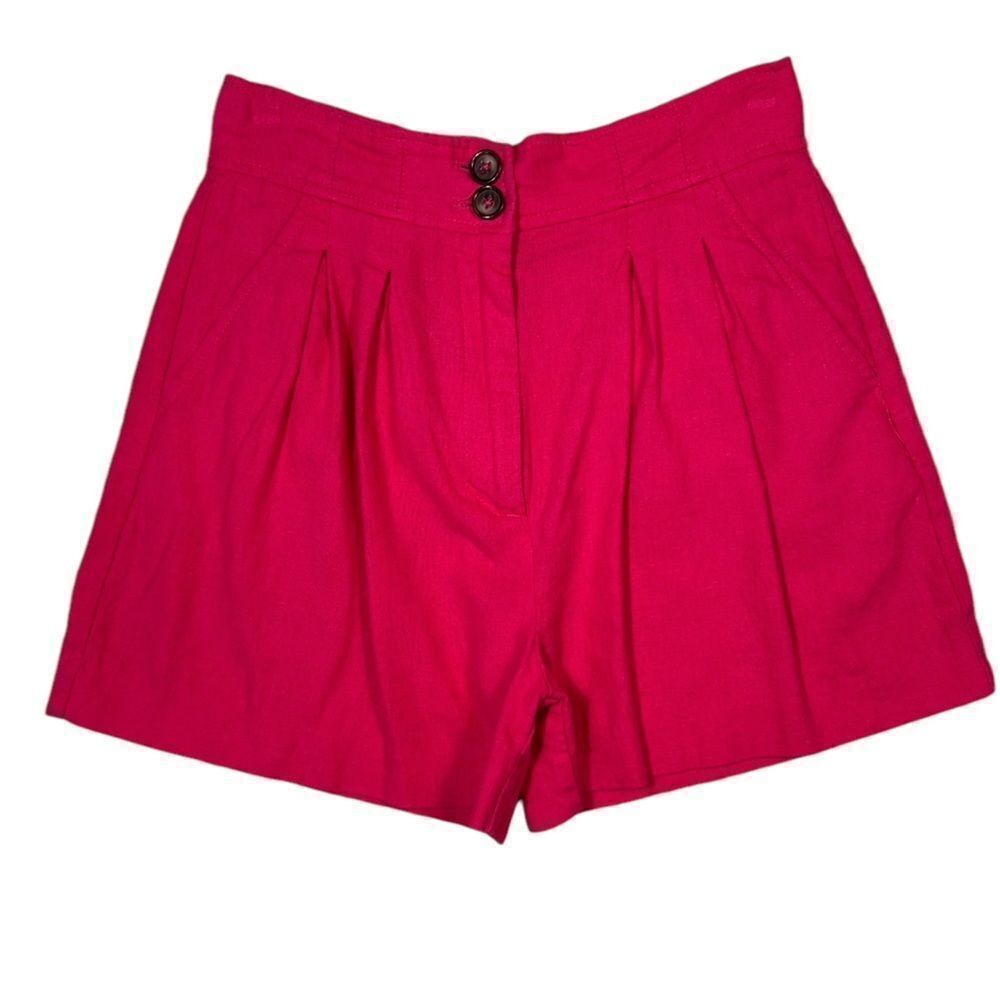 Jason Wu | Black Linen Blend High Waisted Pleated Shorts